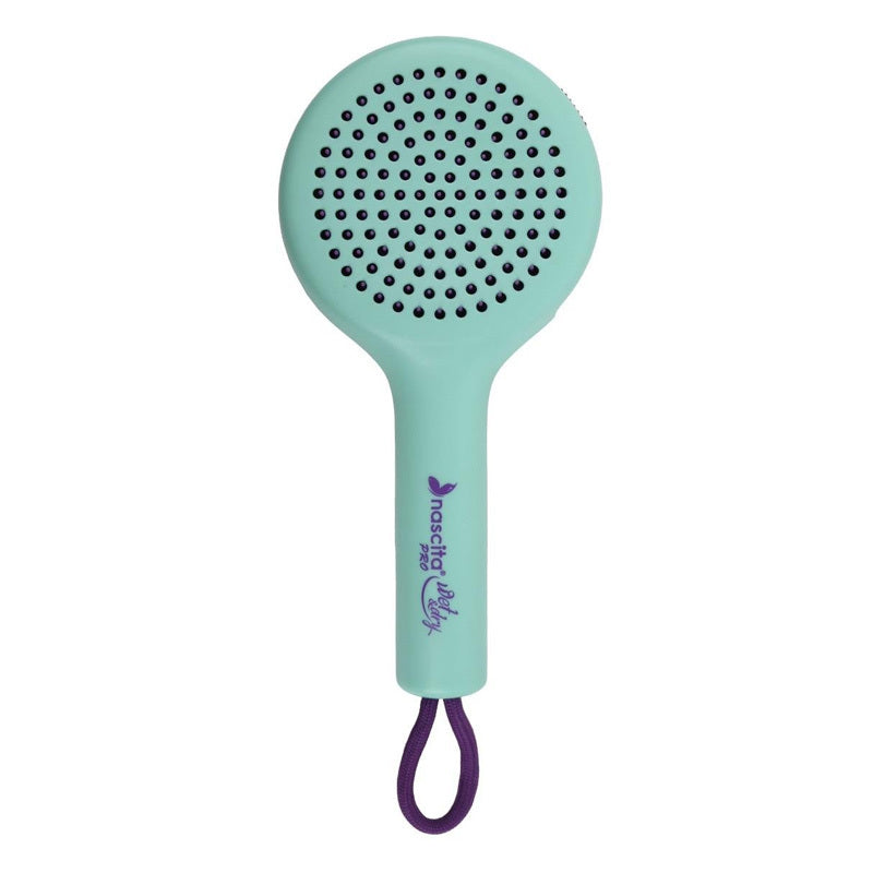 Nascita Retractable Hair Brush with Built-In Mirror Green by Beauty Care Bag