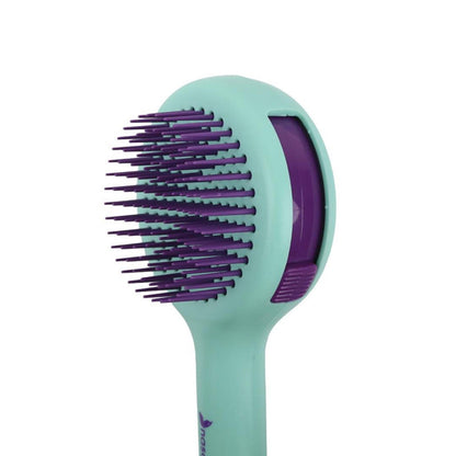 Nascita Retractable Hair Brush with Built-In Mirror Green by Beauty Care Bag
