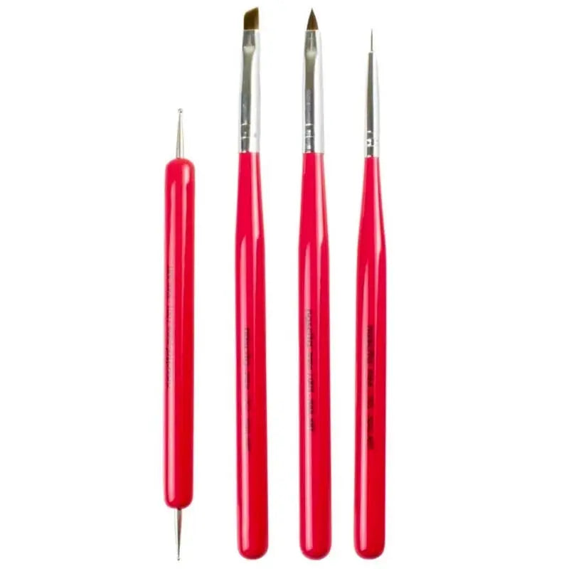 Nascita Nail Art Brush Set for Precision Designs - 4 Pack by Beauty Care Bag