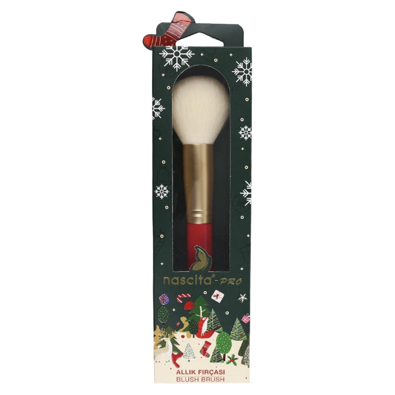 Nascita Pro Christmas Blush Brush 539 for Even Application by Beauty Care Bag