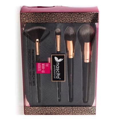 Nascita Professional Makeup Brush Set with Pouch 4 Pieces by Beauty Care Bag