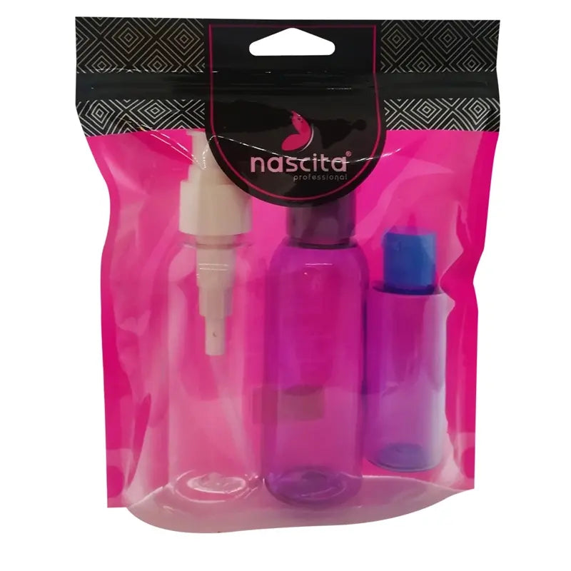 Nascita Mixed Color Travel Bottle Set 3 Pieces by Beauty Care Bag