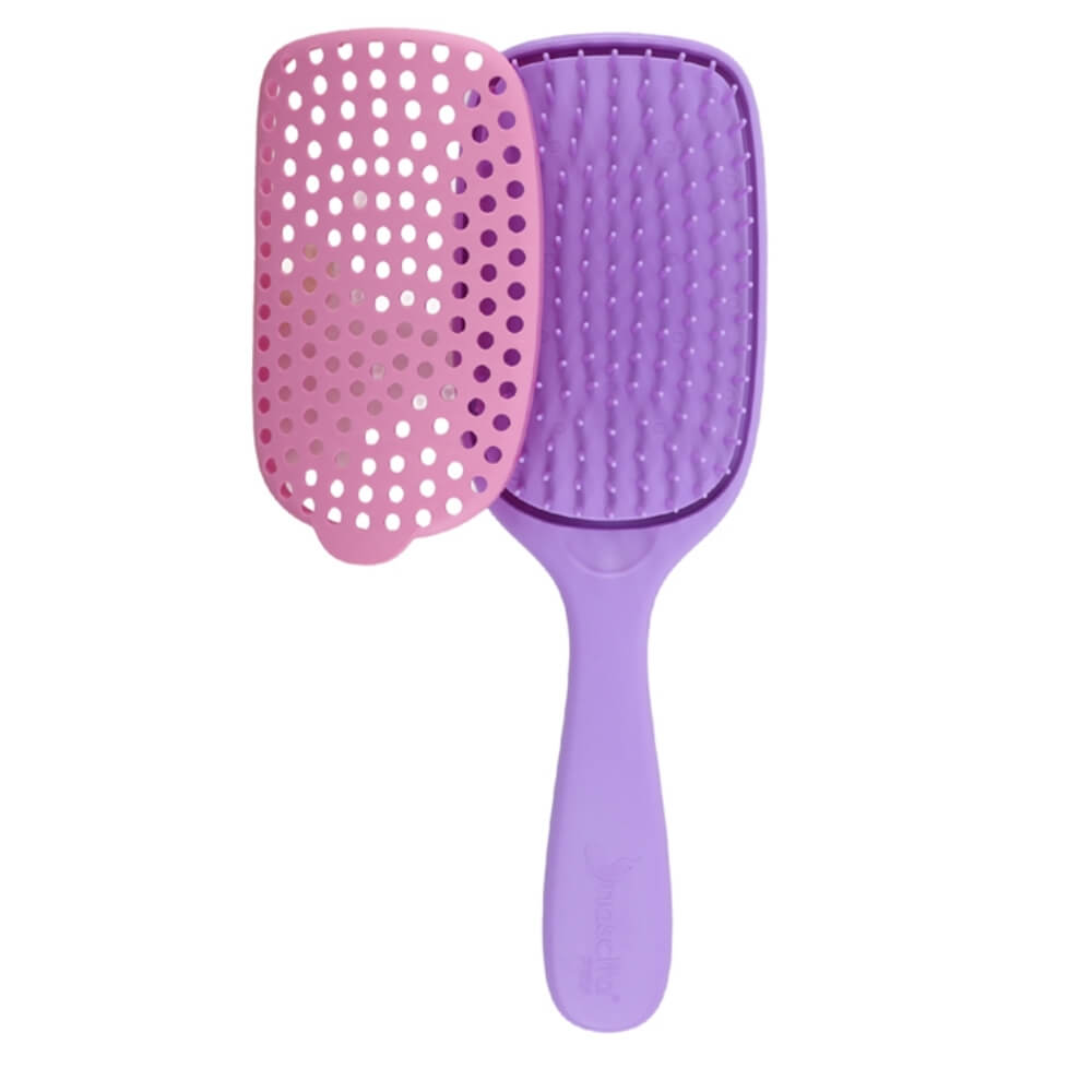Nascita Easy-Clean Purple Hair Brush for Daily Styling by Beauty Care Bag