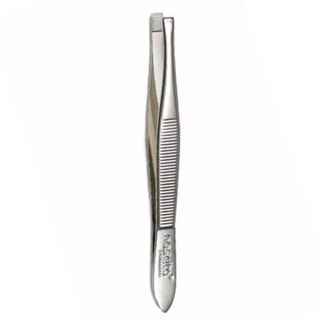 Nascita Solingen Flat Tip Tweezers for Precise Shaping by Beauty Care Bag