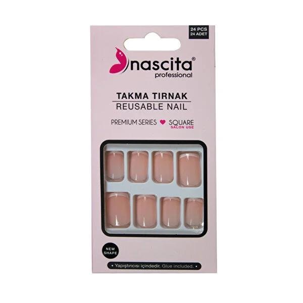 Nascita Squera French Nail Tips S203 24-Piece Set - Elegant Artificial Nail Enhancements for DIY BeautyHair AccessoriesTorqelo.com