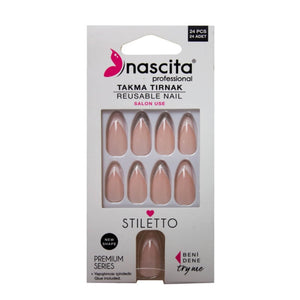 Nascita Stiletto French Press-On Nails for Elegant Hands by Beauty Care Bag