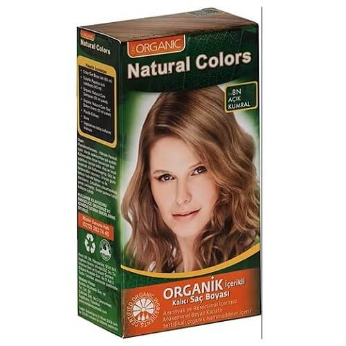 Natural Colors 8N Light Blonde Hair Dye for Vibrant Color by Beauty Care Bag