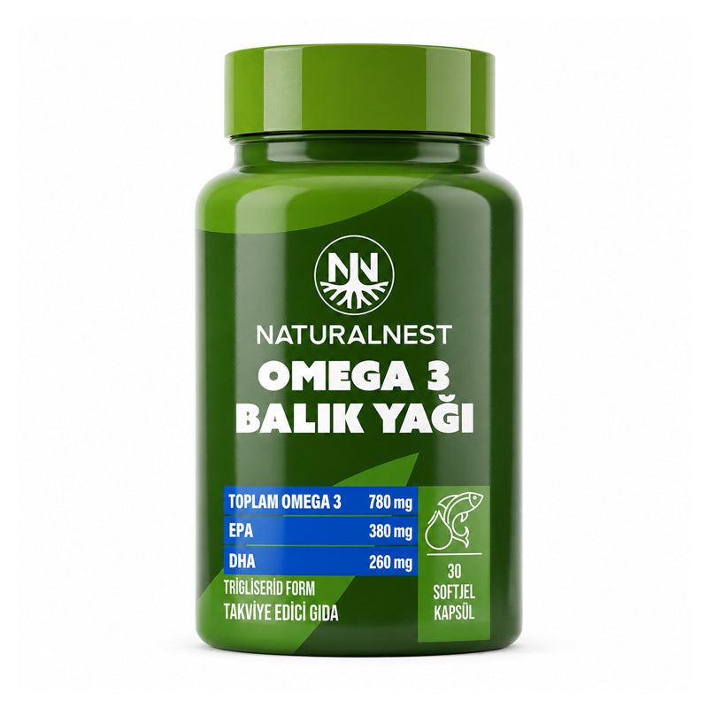 Naturalnest Omega 3 Fish Oil High EPA & DHA Supplement 30 Softgels by Beauty Care Bag