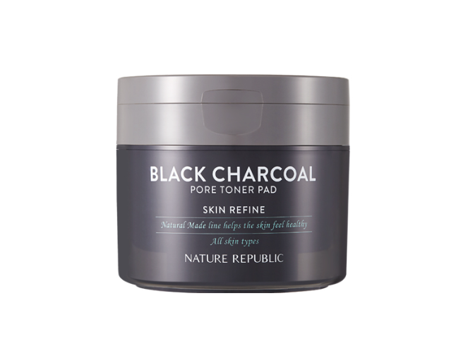 [NATURE REPUBLIC] Black Charcoal Pore Toner Pad 100g/50ea by Seoulia