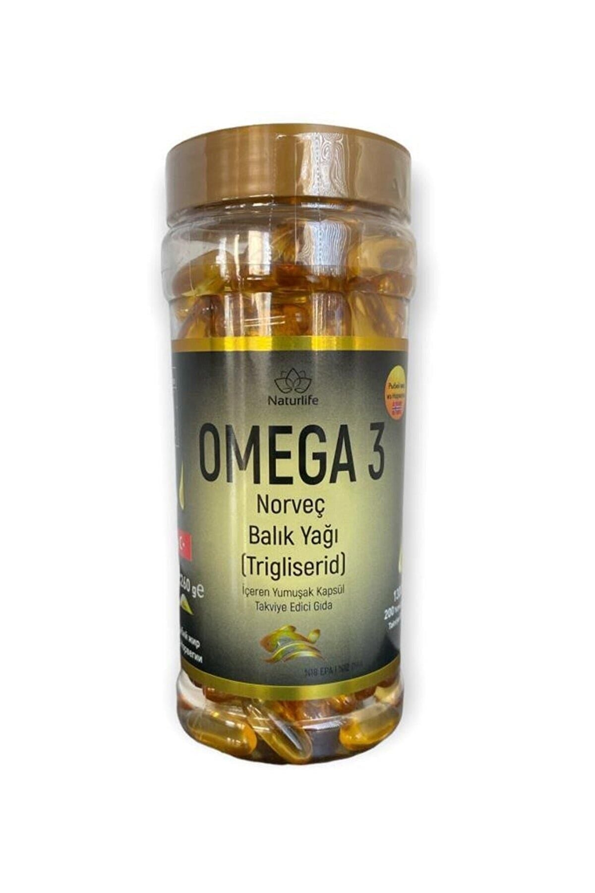 Naturlife Omega-3 Norwegian Fish Oil 1300mg - 200 Softgels by Beauty Care Bag