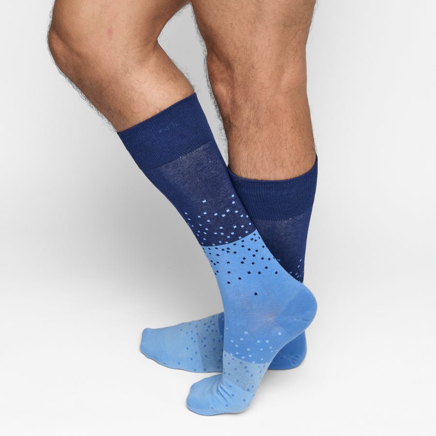Navy Ombre Dot Dress SocksTeam ColorwaysTorqelo.com