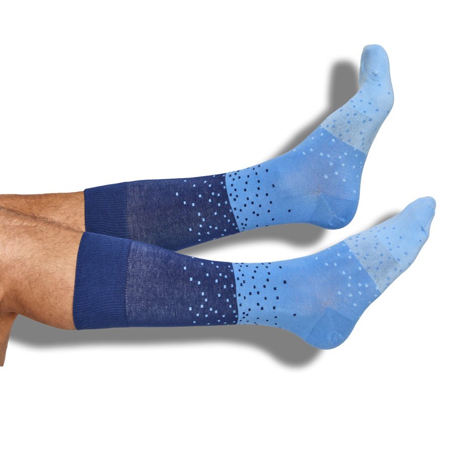 Navy Ombre Dot Dress SocksTeam ColorwaysTorqelo.com