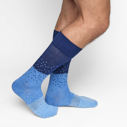 Navy Ombre Dot Dress SocksTeam ColorwaysTorqelo.com