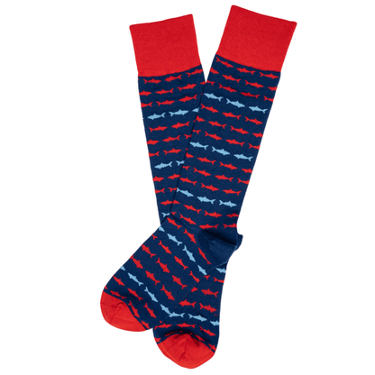 Navy Shark SocksTeam ColorwaysTorqelo.com