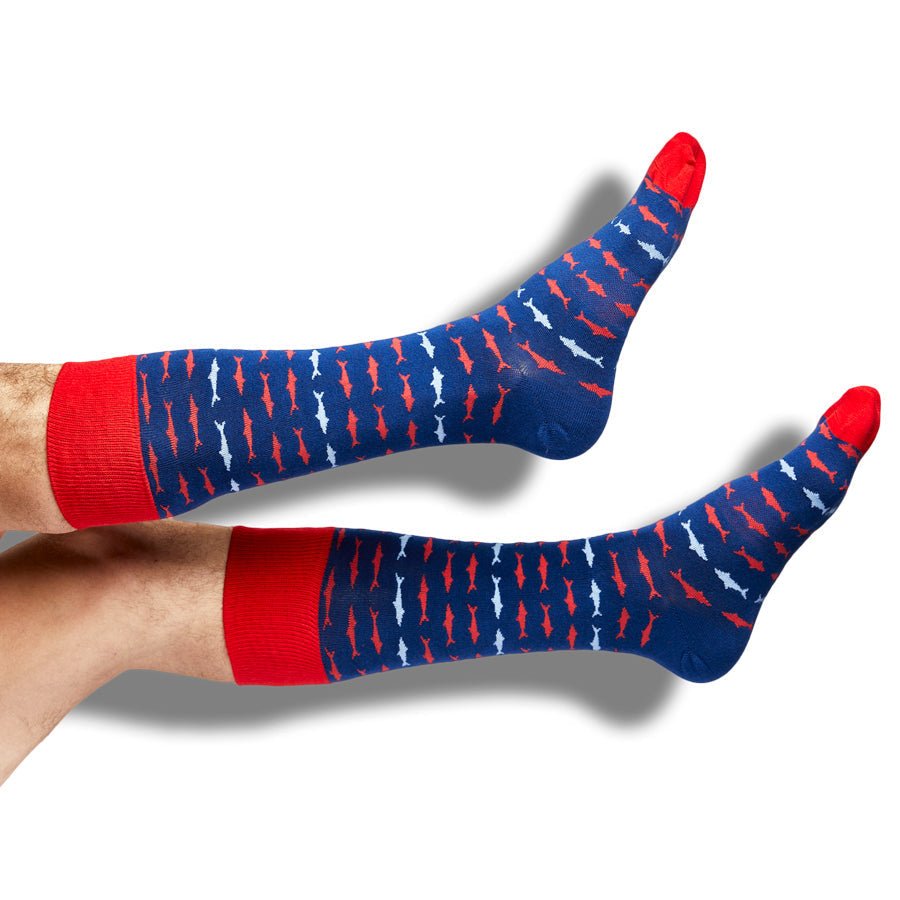 Navy Shark SocksTeam ColorwaysTorqelo.com