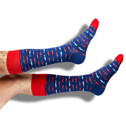 Navy Shark SocksTeam ColorwaysTorqelo.com