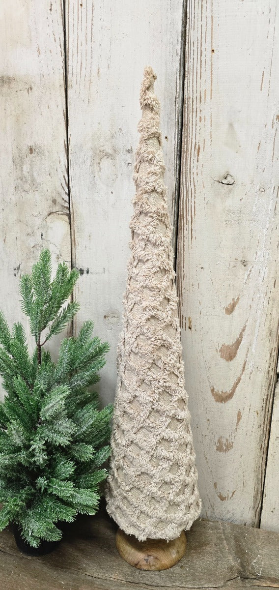 Beige Fuzzy Cone Trees by Rust & Cinder
