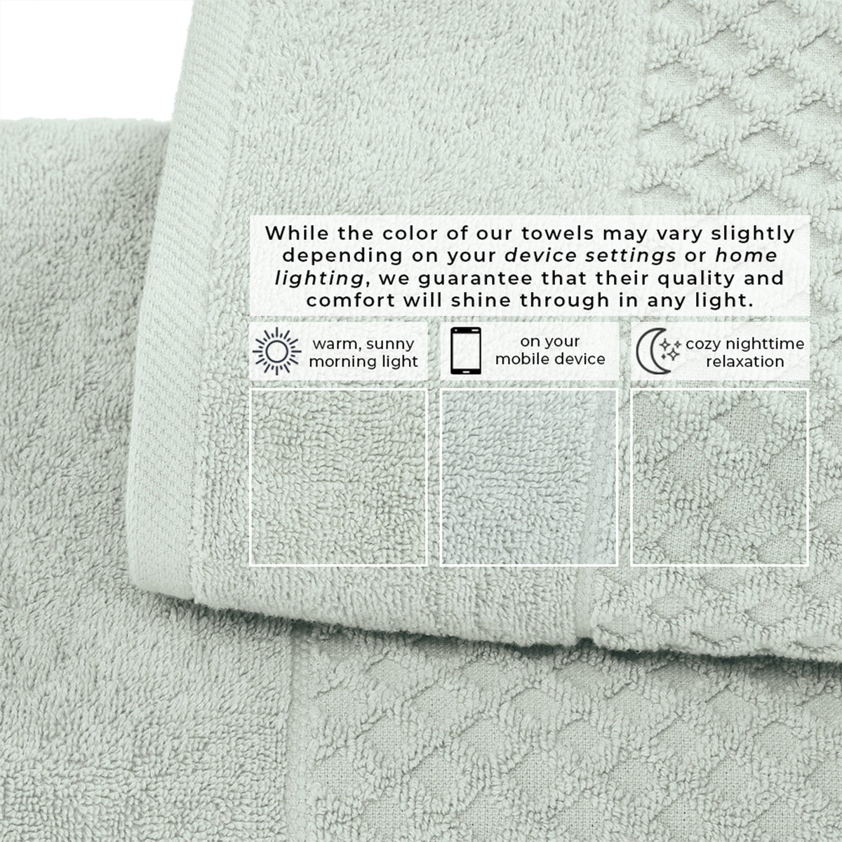 Cotton Diamond Waffle Weave Bath Towel Set - Grayson Collection by Great Bay Home