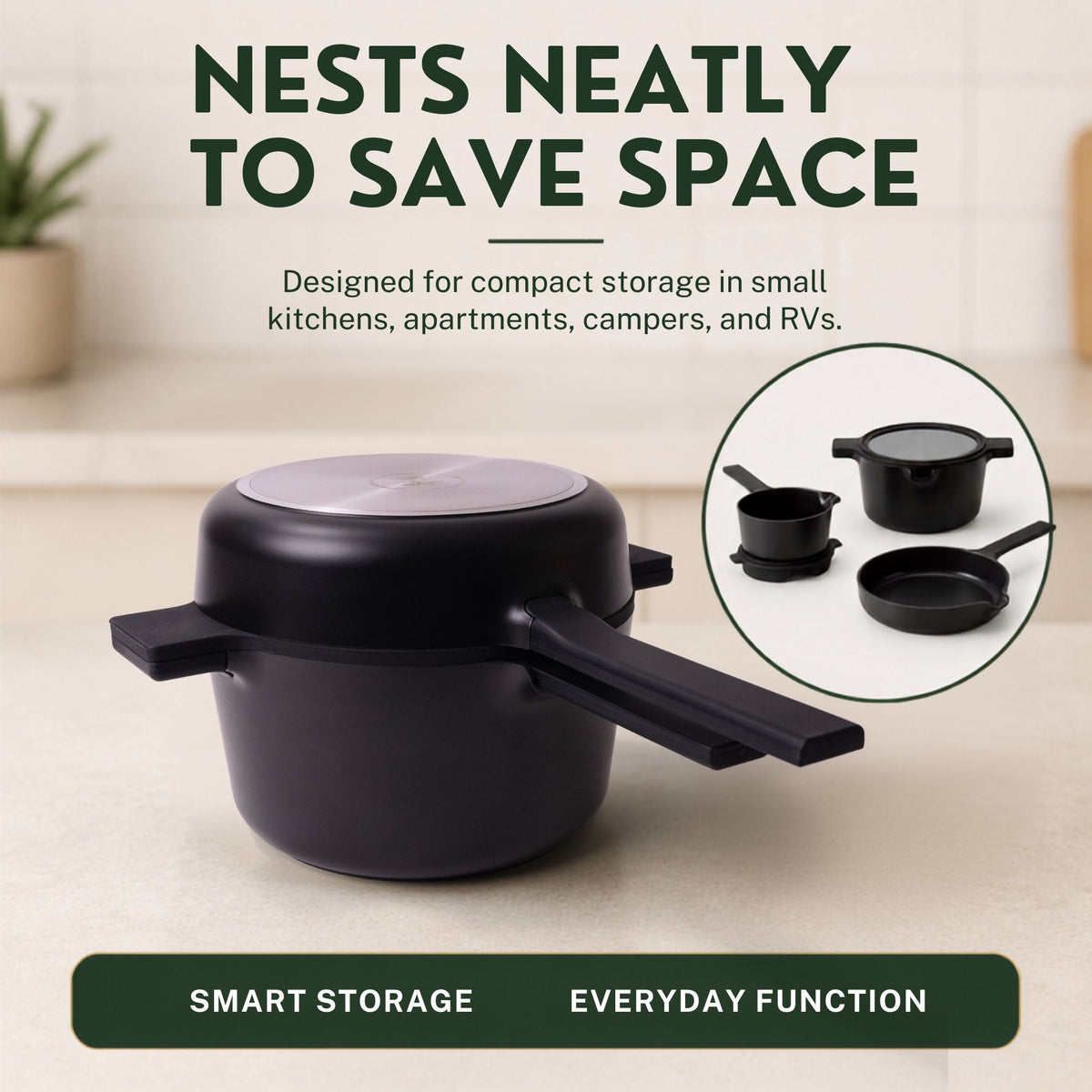 5-Piece Stackable Ceramic Nonstick Set by Alva Cookware