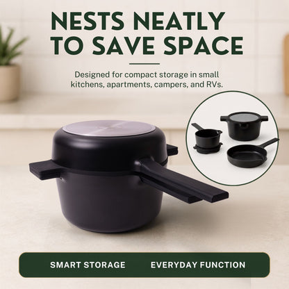 5-Piece Stackable Ceramic Nonstick Set by Alva Cookware