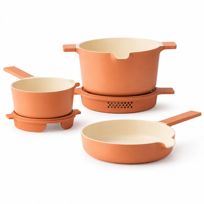 5-Piece Stackable Ceramic Nonstick Set by Alva Cookware