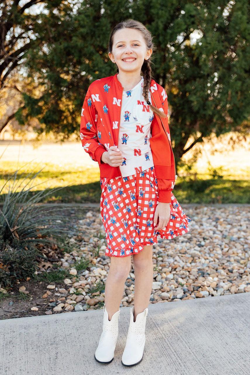 Nebraska Plaid Herbie Husker Twirl SkortTwirl Skort - RuffleTorqelo.com
