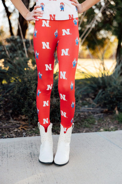 Nebraska Red Herbie Husker LeggingsLeggingsTorqelo.com