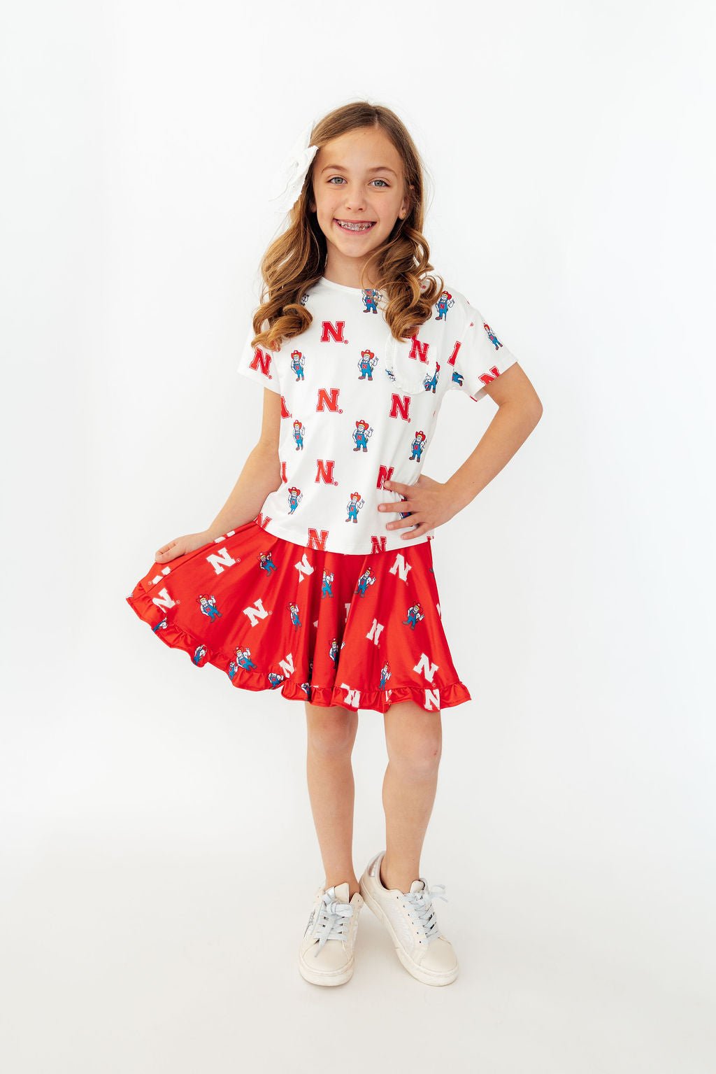 Nebraska Red Herbie Husker Twirl SkortTwirl Skort - RuffleTorqelo.com
