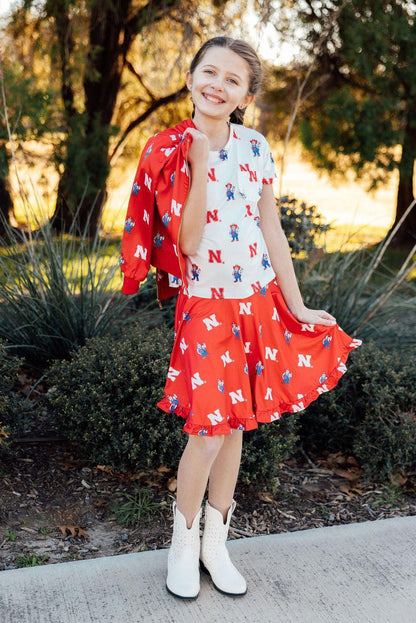 Nebraska Red Herbie Husker Twirl SkortTwirl Skort - RuffleTorqelo.com