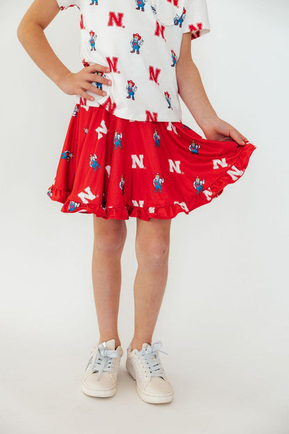 Nebraska Red Herbie Husker Twirl SkortTwirl Skort - RuffleTorqelo.com