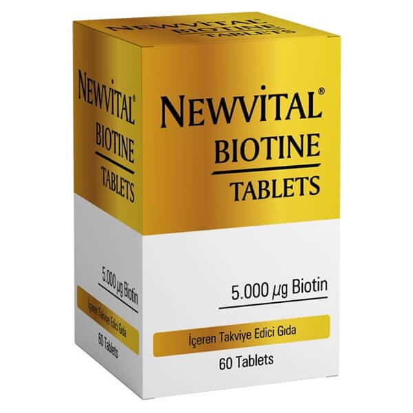 Newvital Biotin 5000 mcg Hair & Nail Supplement 60 TabletsSupplementsTorqelo.com