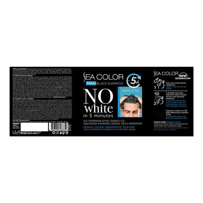 Sea Color Men's Black Shampoo for Gray Coverage 250 ml by Beauty Care Bag