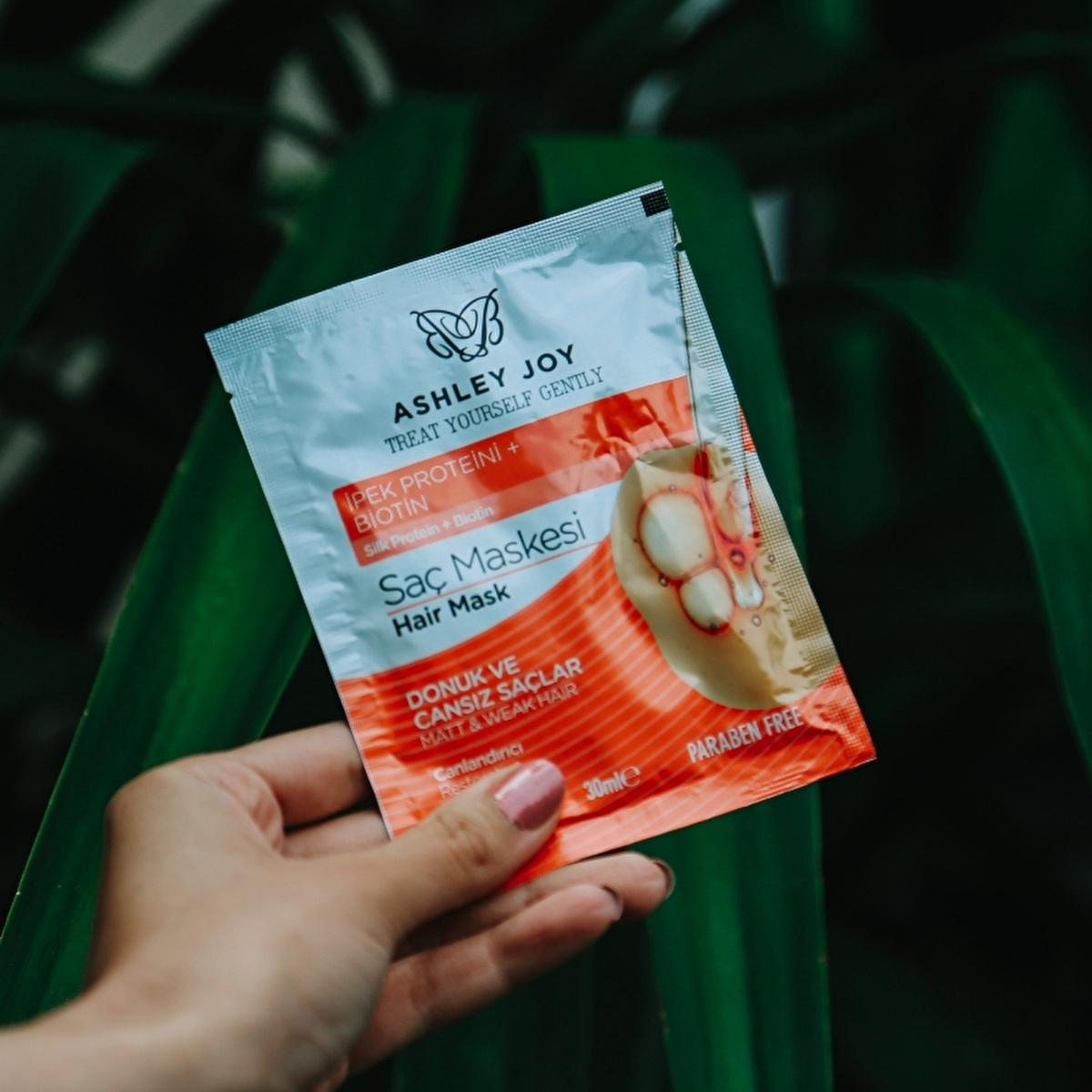 Ashley Joy Revitalizing Hair Mask: Silk Protein & Biotin Treatment for Damaged Hair Repair (30ml) by Beauty Care Bag