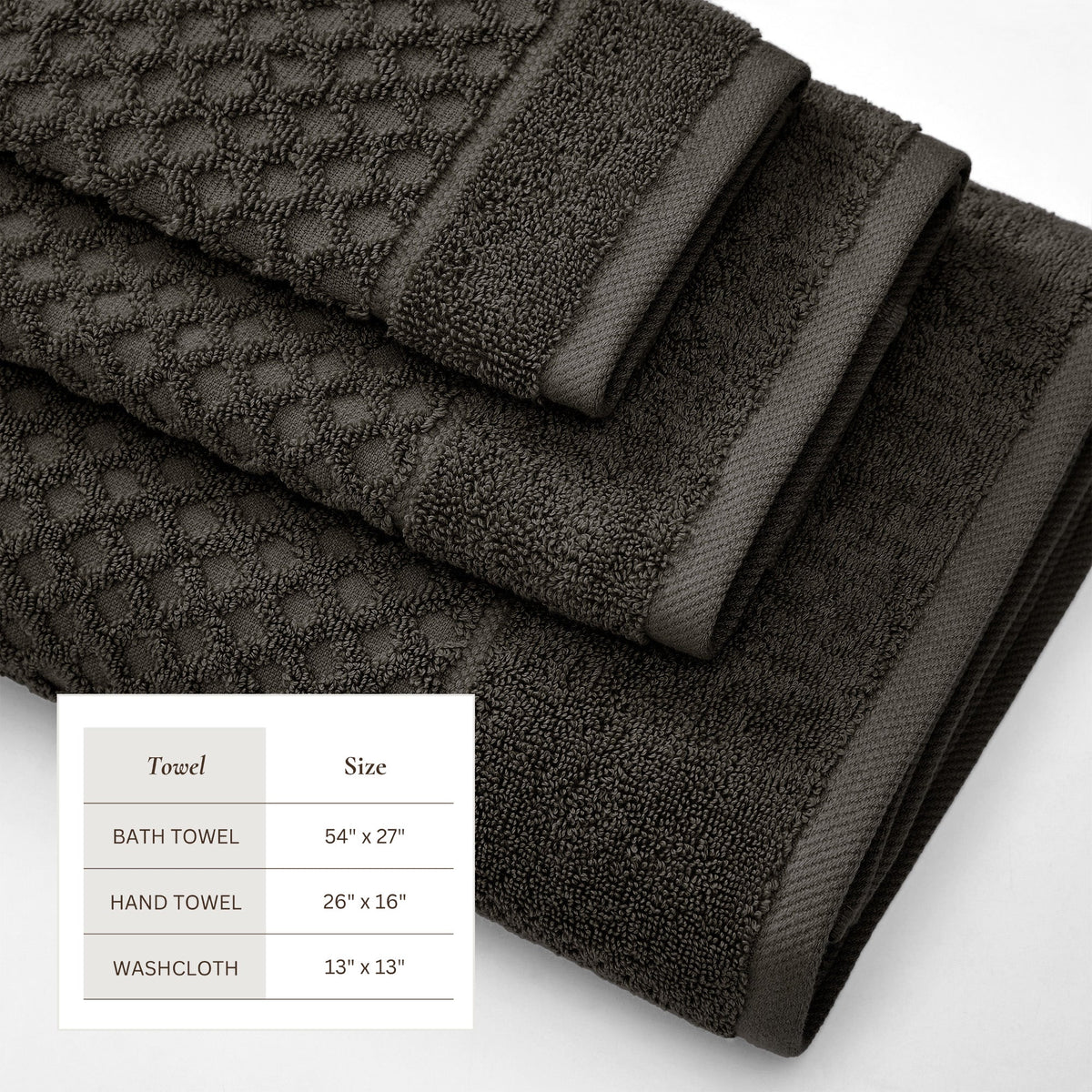 Cotton Diamond Waffle Weave Bath Towel Set - Grayson Collection by Great Bay Home