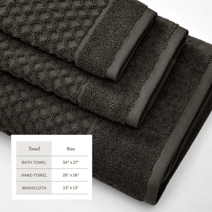 Cotton Diamond Waffle Weave Bath Towel Set - Grayson Collection by Great Bay Home