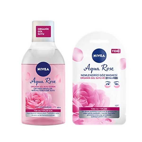 Nivea Aqua Rose Micellar Water & Eye Mask Set 400ml by Beauty Care Bag