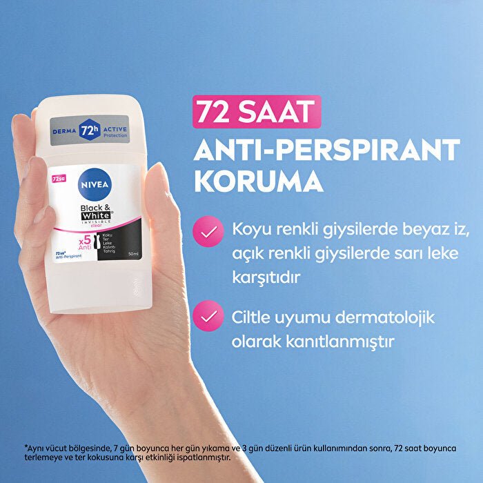Nivea Black & White Clear Women's Stick Deodorant 1.7oz - 72 Hour Protection | Anti-StainDeodorantTorqelo.com