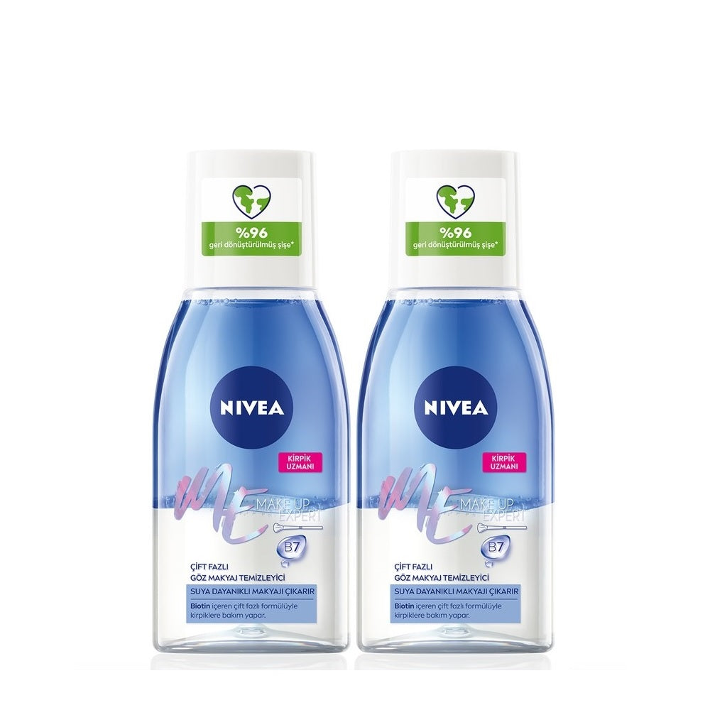 Nivea Double Effect Eye Makeup Remover Duo Set 2x125ml by Beauty Care Bag
