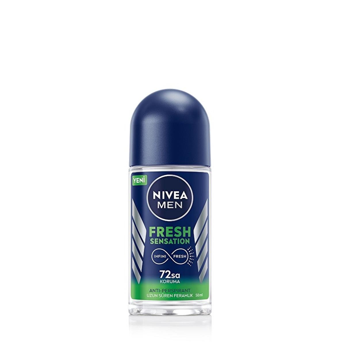 NIVEA Men Fresh Sensation Roll-On Deodorant for Men - 72 Hour Protection, Long Lasting Freshness, Dermatologically Tested, Alcohol FreeDeodorantTorqelo.com