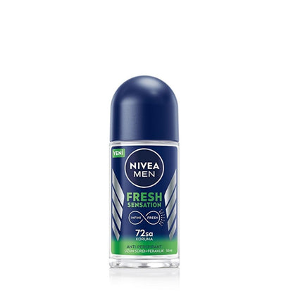 NIVEA Men Fresh Sensation Roll-On Deodorant for Men - 72 Hour Protection, Long Lasting Freshness, Dermatologically Tested, Alcohol FreeDeodorantTorqelo.com