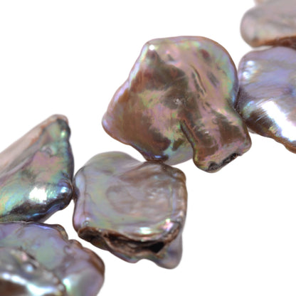 Gray Iridescent Keshi Pearl Strand 15in - Freshwater Baroque Pearls by Continental Bead Suppliers