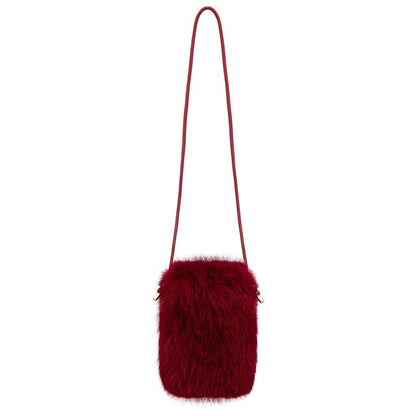 Eklips Burgundy Plush Phone Bag for Daily Use by Beauty Care Bag
