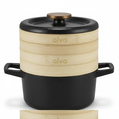 Enameled Cast Iron Dutch Oven with Steamer, 2.5-Qt by Alva Cookware