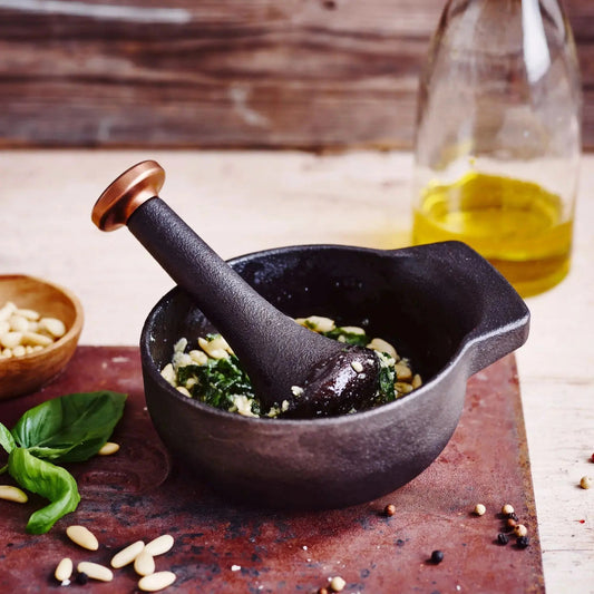 Enameled Cast Iron Mortar & Pestle Set, 2-Cup by Alva Cookware