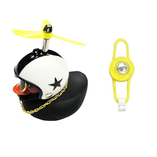 Normal Airscrew Helmet Standing Duck Broken Wind Small Yellow Duck Bike Motor Riding Cycling Lights Bicycle Accessories Rubber Yellow Duck Toy Bike Ornaments Yellow Duck With Proper Helmet Cool DecorationsST90SP310KIPTorqelo.com