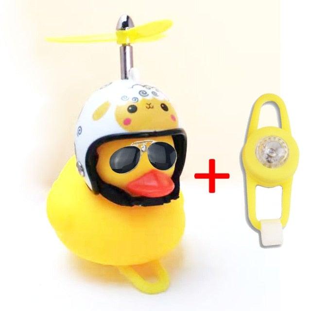 Normal Airscrew Helmet Standing Duck Broken Wind Small Yellow Duck Bike Motor Riding Cycling Lights Bicycle Accessories Rubber Yellow Duck Toy Bike Ornaments Yellow Duck With Proper Helmet Cool DecorationsST90SP310KIPTorqelo.com