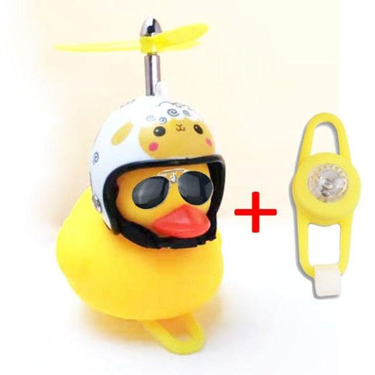 Normal Airscrew Helmet Standing Duck Broken Wind Small Yellow Duck Bike Motor Riding Cycling Lights Bicycle Accessories Rubber Yellow Duck Toy Bike Ornaments Yellow Duck With Proper Helmet Cool DecorationsST90SP310KIPTorqelo.com