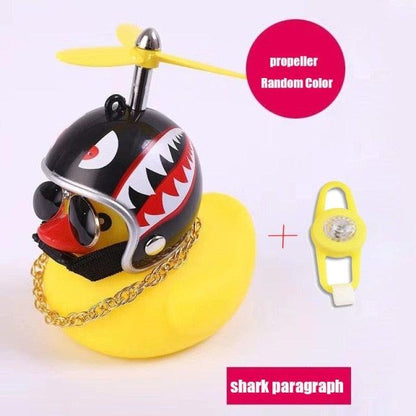 Normal Airscrew Helmet Standing Duck Broken Wind Small Yellow Duck Bike Motor Riding Cycling Lights Bicycle Accessories Rubber Yellow Duck Toy Bike Ornaments Yellow Duck With Proper Helmet Cool DecorationsST90SP310KIPTorqelo.com