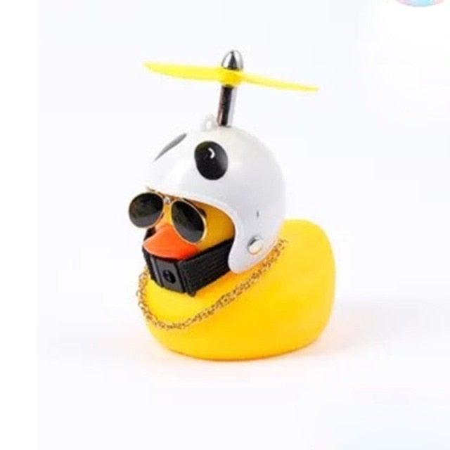 Normal Airscrew Helmet Standing Duck Broken Wind Small Yellow Duck Bike Motor Riding Cycling Lights Bicycle Accessories Rubber Yellow Duck Toy Bike Ornaments Yellow Duck With Proper Helmet Cool DecorationsST90SP310KIPTorqelo.com
