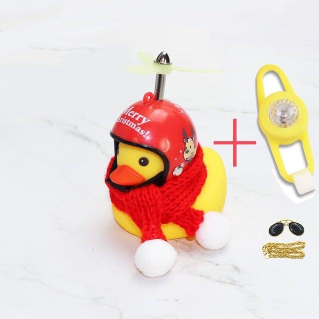 Normal Airscrew Helmet Standing Duck Broken Wind Small Yellow Duck Bike Motor Riding Cycling Lights Bicycle Accessories Rubber Yellow Duck Toy Bike Ornaments Yellow Duck With Proper Helmet Cool DecorationsST90SP310KIPTorqelo.com
